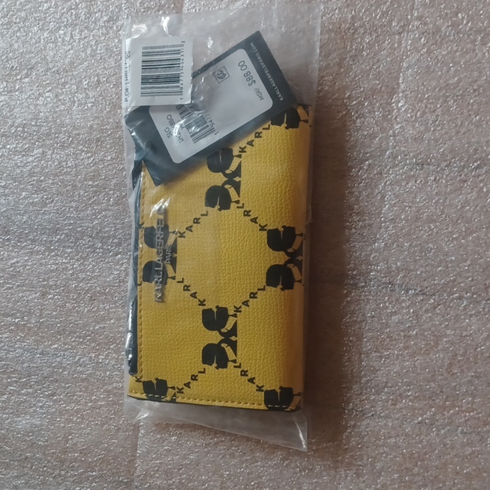 SOLD - NWT Karl Lagerfeld Adele Wallet Pouch - Yellow / Black - Picture 8 of 8